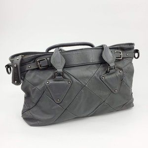 Toscani Gray Italian Leather Shoulder Tote Bag